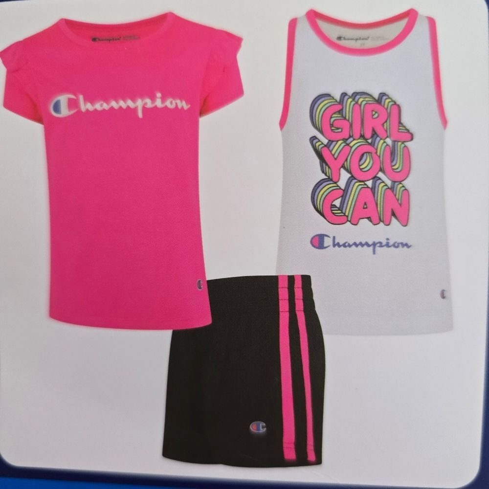 Champion girls Pink Black 3 piece set